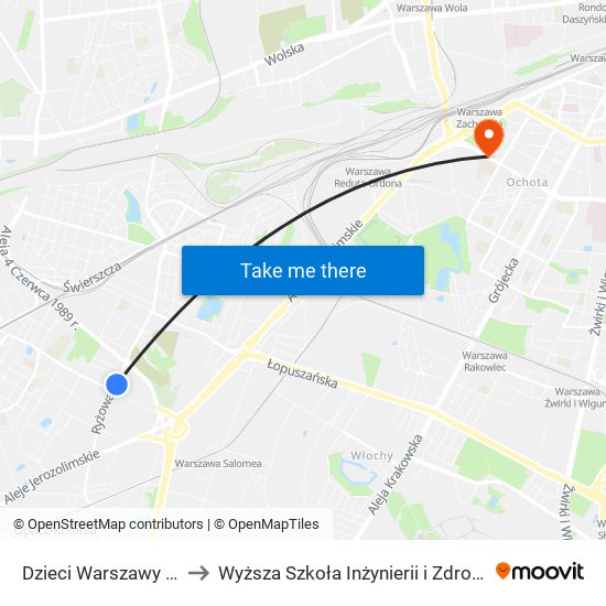 Dzieci Warszawy 01 to Wyższa Szkoła Inżynierii i Zdrowia map