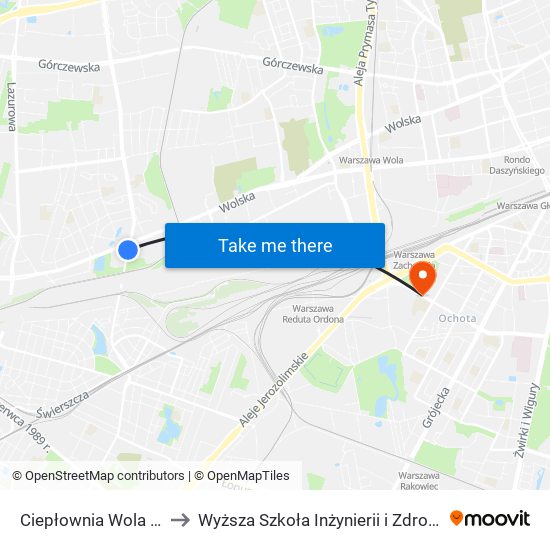 Ciepłownia Wola 06 to Wyższa Szkoła Inżynierii i Zdrowia map