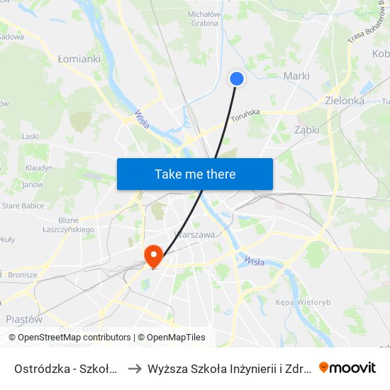 Ostródzka-Szkoła to Wyższa Szkoła Inżynierii i Zdrowia map