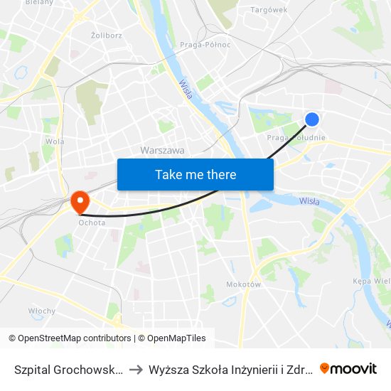 Szpital Grochowski to Wyższa Szkoła Inżynierii i Zdrowia map