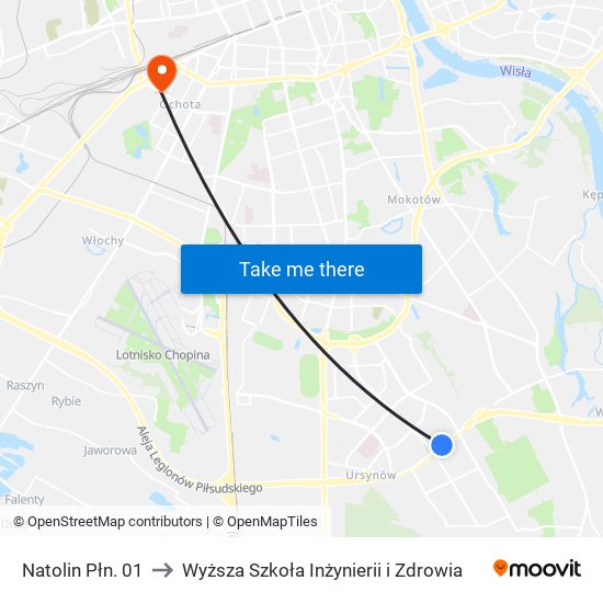 Natolin Płn. 01 to Wyższa Szkoła Inżynierii i Zdrowia map
