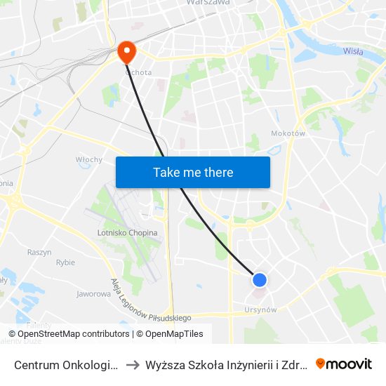 Centrum Onkologii to Wyższa Szkoła Inżynierii i Zdrowia map