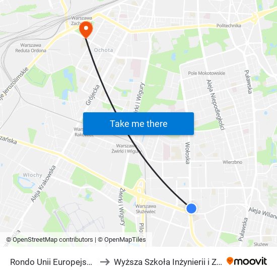 Rondo Unii Europejskiej to Wyższa Szkoła Inżynierii i Zdrowia map