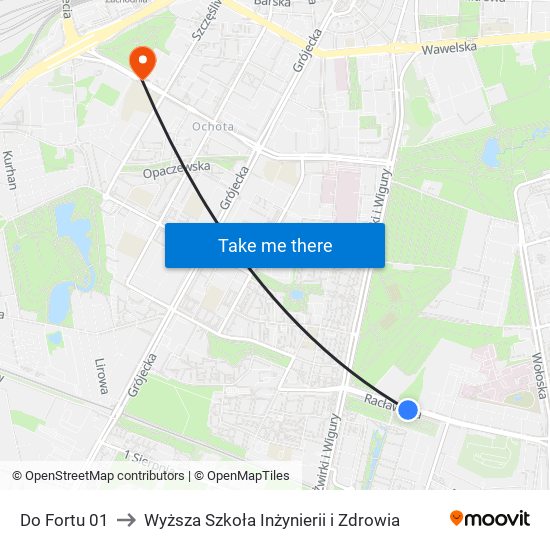 Do Fortu 01 to Wyższa Szkoła Inżynierii i Zdrowia map