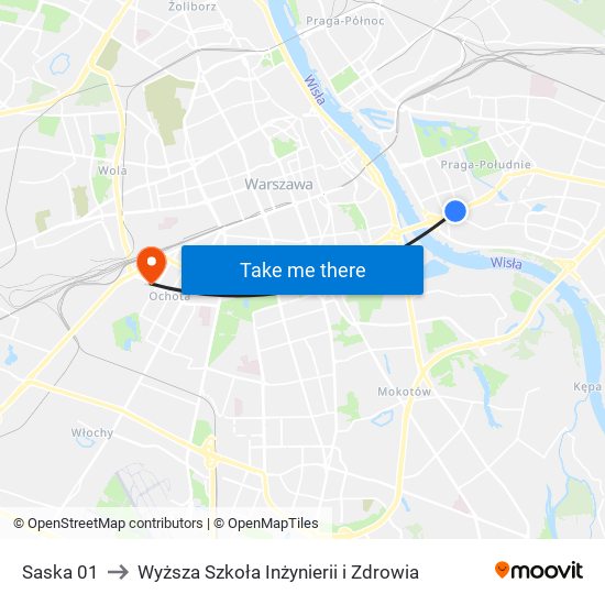 Saska to Wyższa Szkoła Inżynierii i Zdrowia map