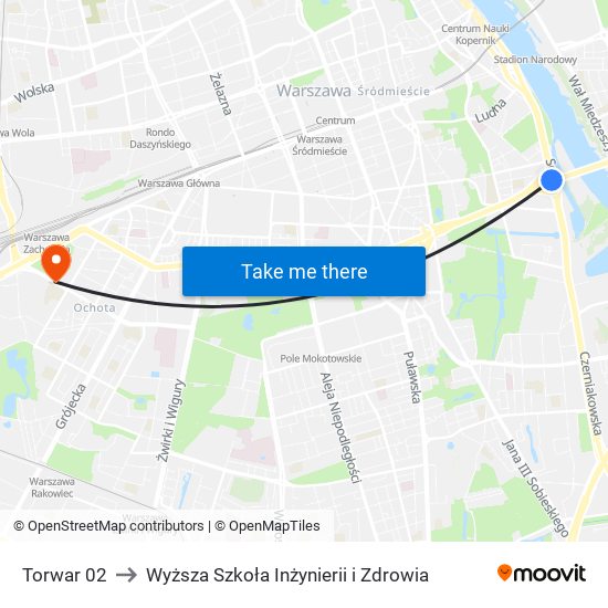 Torwar to Wyższa Szkoła Inżynierii i Zdrowia map