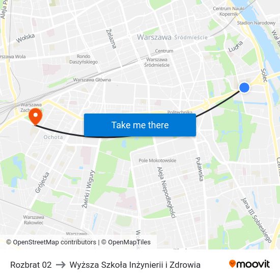 Rozbrat to Wyższa Szkoła Inżynierii i Zdrowia map