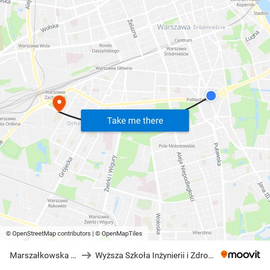 Marszałkowska 02 to Wyższa Szkoła Inżynierii i Zdrowia map