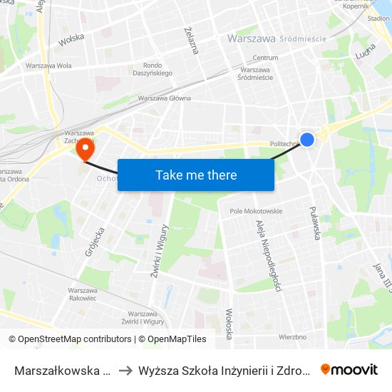 Marszałkowska 01 to Wyższa Szkoła Inżynierii i Zdrowia map