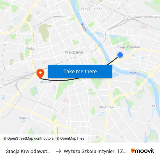 Stacja Krwiodawstwa to Wyższa Szkoła Inżynierii i Zdrowia map