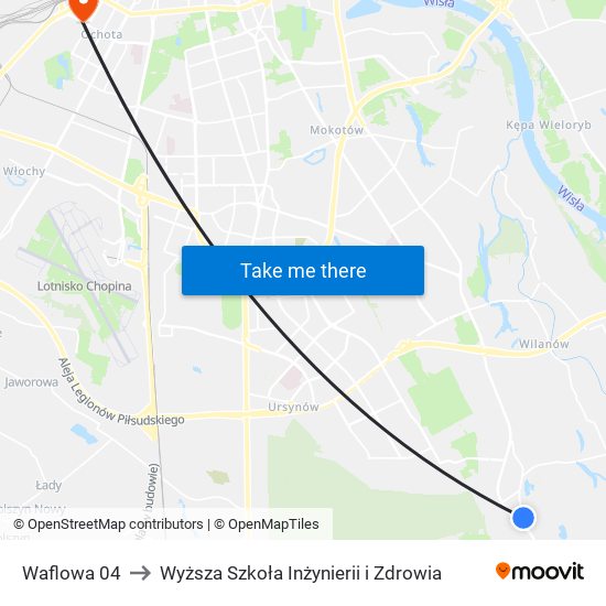 Waflowa 04 to Wyższa Szkoła Inżynierii i Zdrowia map