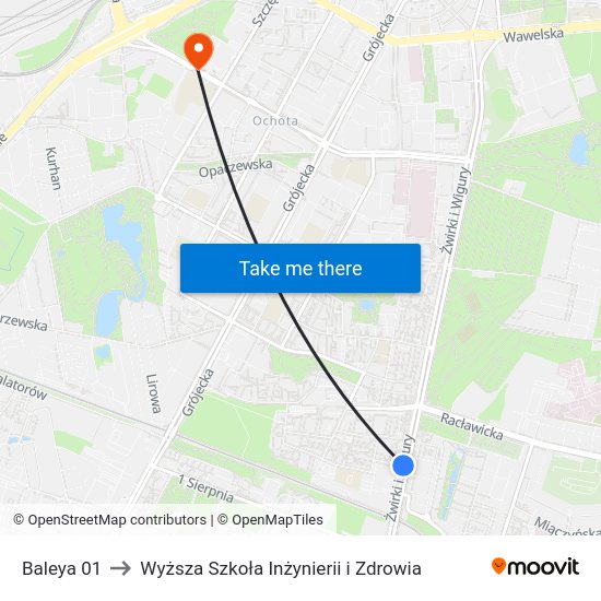 Baleya 01 to Wyższa Szkoła Inżynierii i Zdrowia map