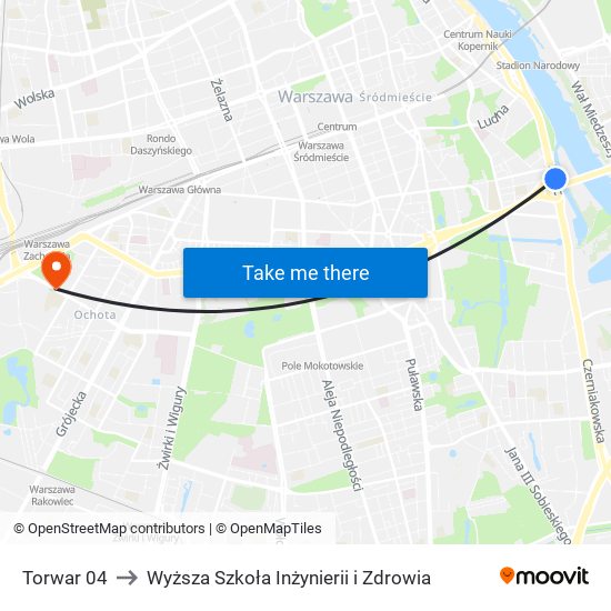 Torwar 04 to Wyższa Szkoła Inżynierii i Zdrowia map