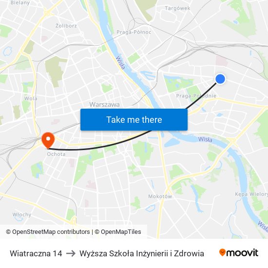 Wiatraczna 14 to Wyższa Szkoła Inżynierii i Zdrowia map