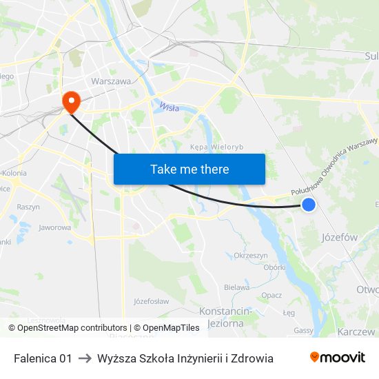 Falenica 01 to Wyższa Szkoła Inżynierii i Zdrowia map