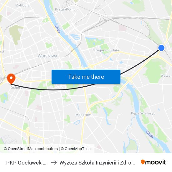 PKP Gocławek 01 to Wyższa Szkoła Inżynierii i Zdrowia map