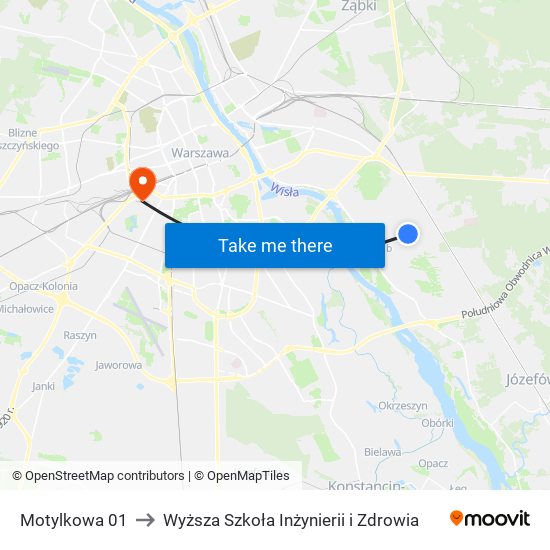 Motylkowa to Wyższa Szkoła Inżynierii i Zdrowia map