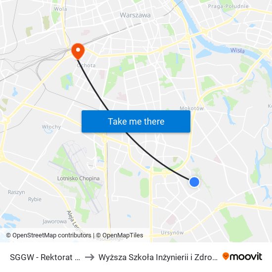 SGGW - Rektorat 01 to Wyższa Szkoła Inżynierii i Zdrowia map