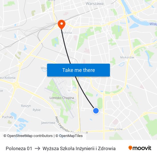 Poloneza to Wyższa Szkoła Inżynierii i Zdrowia map