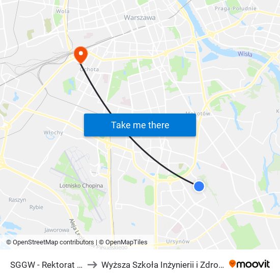 Sggw-Rektorat to Wyższa Szkoła Inżynierii i Zdrowia map