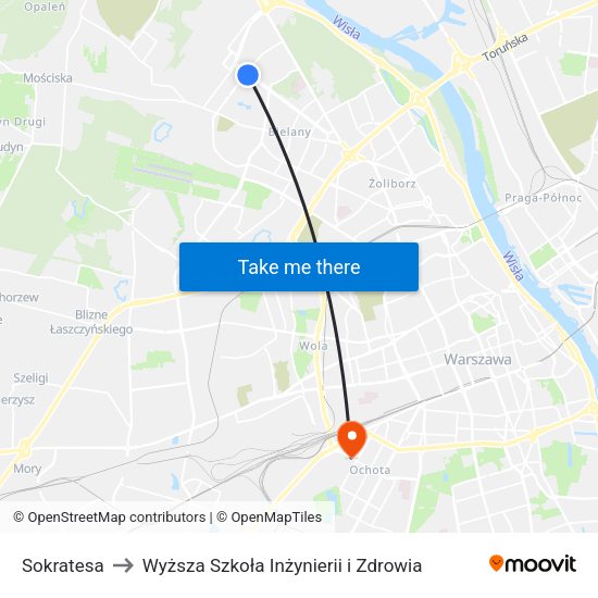 Sokratesa to Wyższa Szkoła Inżynierii i Zdrowia map