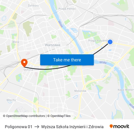 Poligonowa 01 to Wyższa Szkoła Inżynierii i Zdrowia map