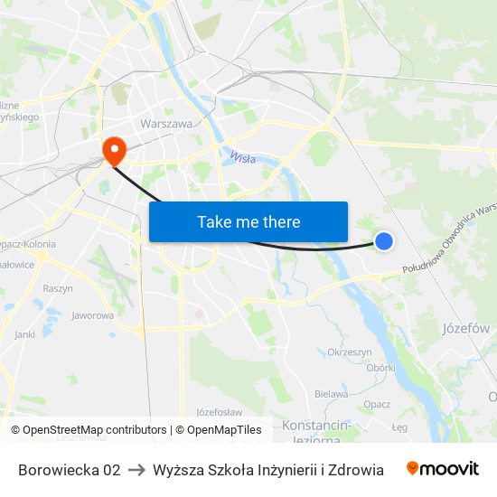 Borowiecka 02 to Wyższa Szkoła Inżynierii i Zdrowia map