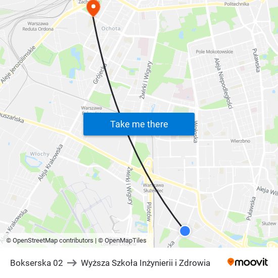 Bokserska to Wyższa Szkoła Inżynierii i Zdrowia map