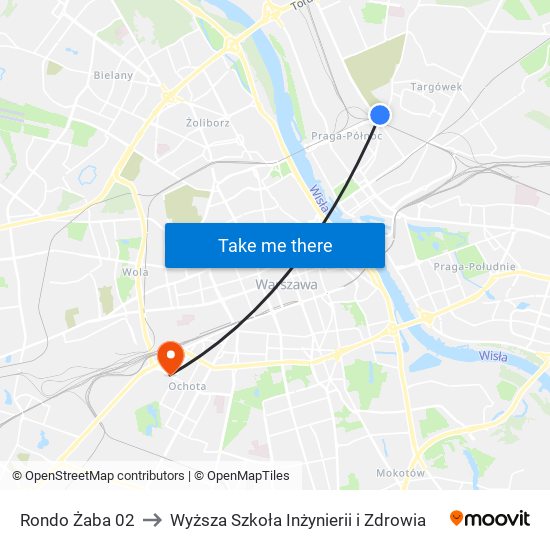 Rondo Żaba to Wyższa Szkoła Inżynierii i Zdrowia map