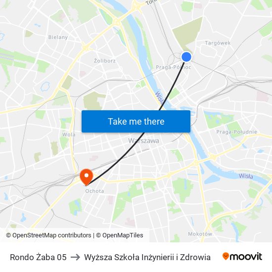 Rondo Żaba 05 to Wyższa Szkoła Inżynierii i Zdrowia map