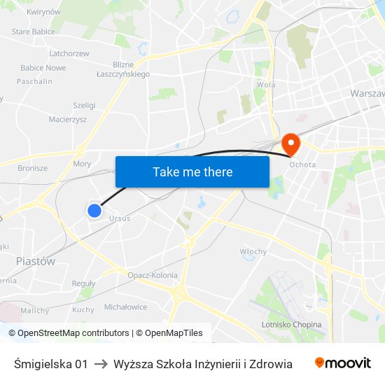 Śmigielska 01 to Wyższa Szkoła Inżynierii i Zdrowia map