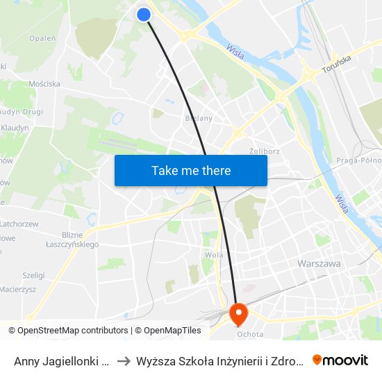 Anny Jagiellonki to Wyższa Szkoła Inżynierii i Zdrowia map