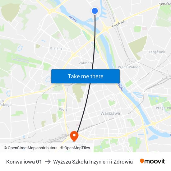 Konwaliowa 01 to Wyższa Szkoła Inżynierii i Zdrowia map