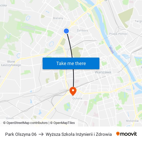 Park Olszyna 06 to Wyższa Szkoła Inżynierii i Zdrowia map