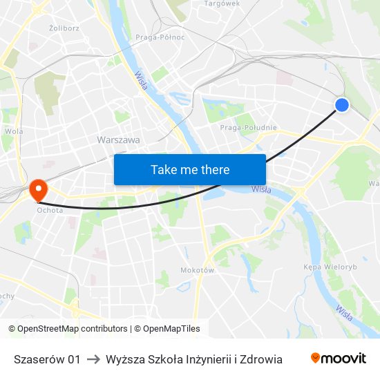 Szaserów 01 to Wyższa Szkoła Inżynierii i Zdrowia map