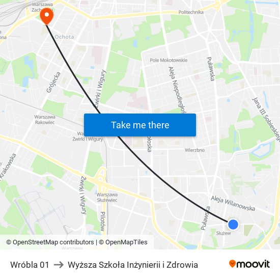 Wróbla 01 to Wyższa Szkoła Inżynierii i Zdrowia map