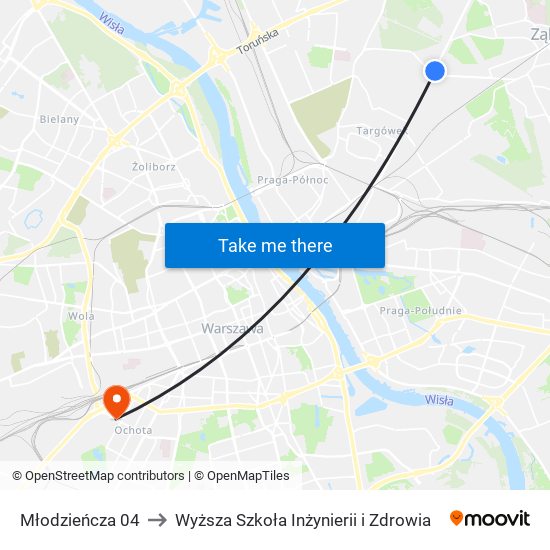 Młodzieńcza to Wyższa Szkoła Inżynierii i Zdrowia map