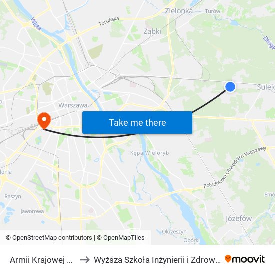 Armii Krajowej 05 to Wyższa Szkoła Inżynierii i Zdrowia map