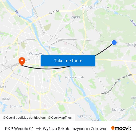 PKP Wesoła 01 to Wyższa Szkoła Inżynierii i Zdrowia map