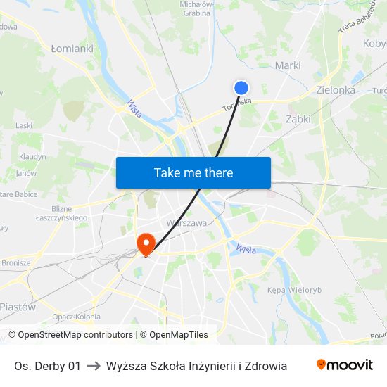 Os. Derby to Wyższa Szkoła Inżynierii i Zdrowia map