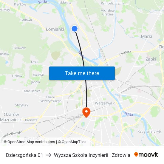 Dzierzgońska to Wyższa Szkoła Inżynierii i Zdrowia map