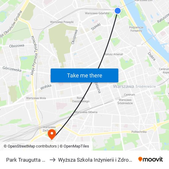 Park Traugutta to Wyższa Szkoła Inżynierii i Zdrowia map