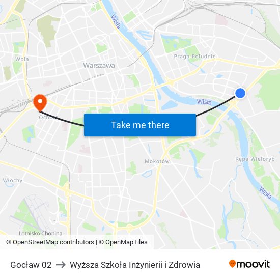 Gocław 02 to Wyższa Szkoła Inżynierii i Zdrowia map