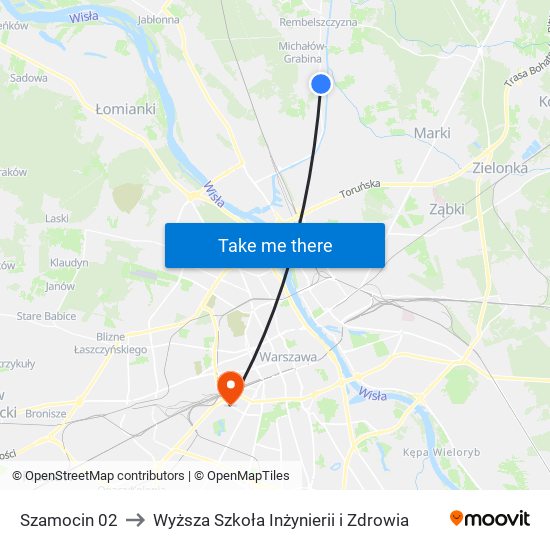 Szamocin to Wyższa Szkoła Inżynierii i Zdrowia map