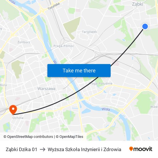 Ząbki Dzika 01 to Wyższa Szkoła Inżynierii i Zdrowia map