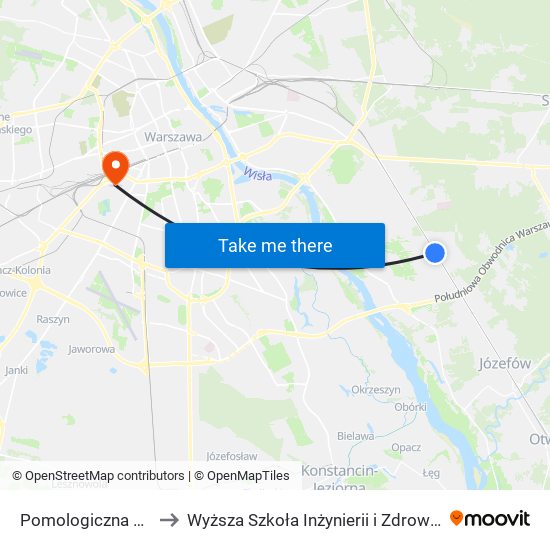 Pomologiczna to Wyższa Szkoła Inżynierii i Zdrowia map