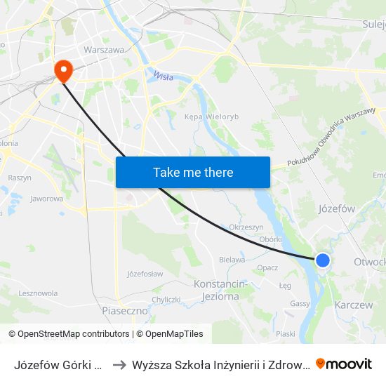 Józefów Górki 01 to Wyższa Szkoła Inżynierii i Zdrowia map