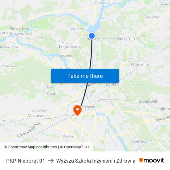 PKP Nieporęt 01 to Wyższa Szkoła Inżynierii i Zdrowia map