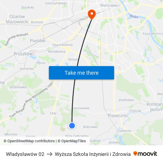 Władysławów to Wyższa Szkoła Inżynierii i Zdrowia map