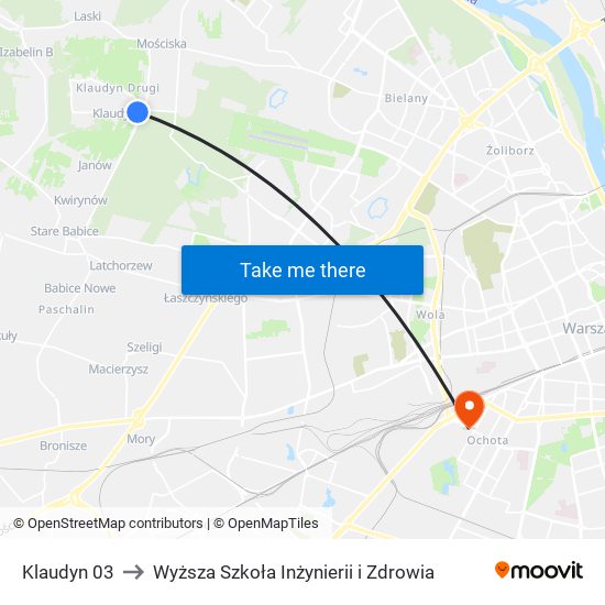 Klaudyn 03 to Wyższa Szkoła Inżynierii i Zdrowia map